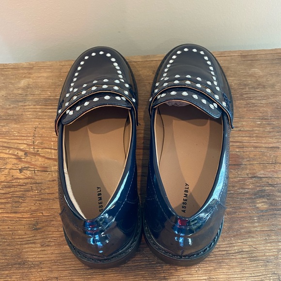 Free Assembly Navy Patent Studded Loafers - Picture 3 of 4